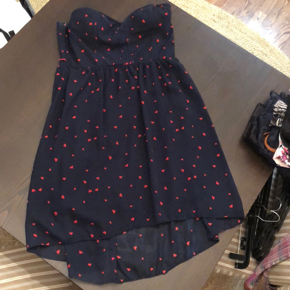 Navy with red hearts
